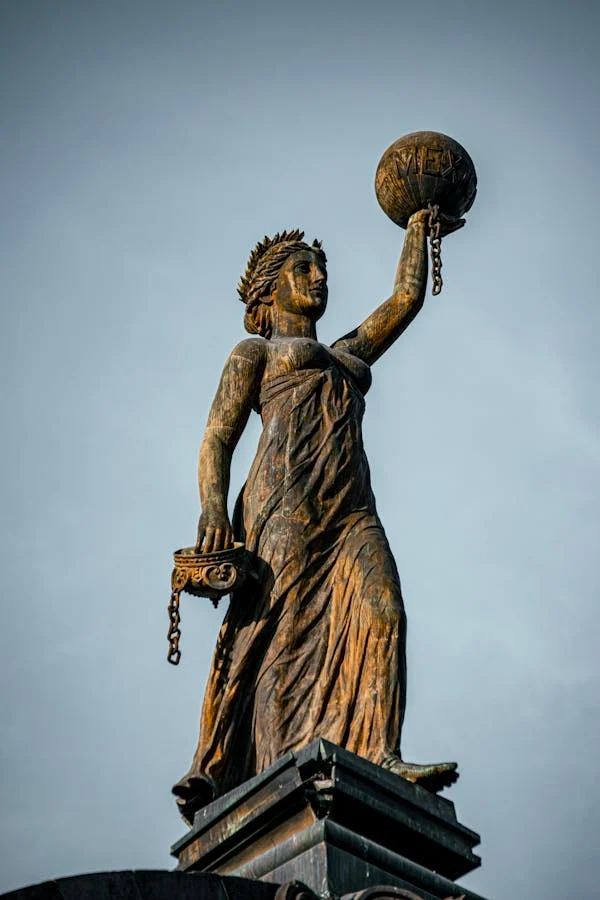 Statue in library